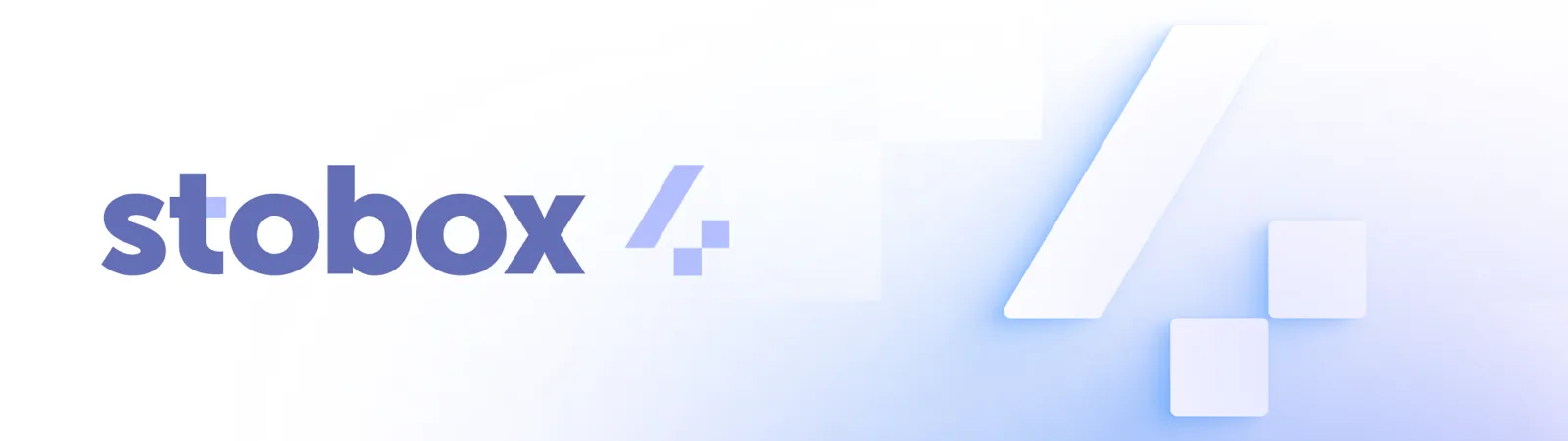 Stobox 4 logo with blue gradient design and geometric elements.